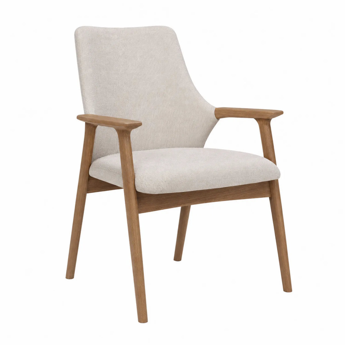 Esszimmerstuhl Eichenholz Stoffbezug Beige