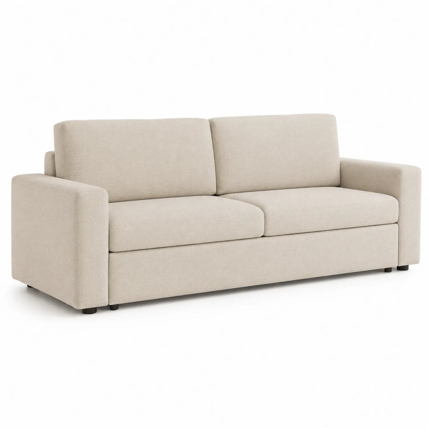 Stoff Schlafsofa 3-Sitzer Beige 200cm x 90cm x 85cm
