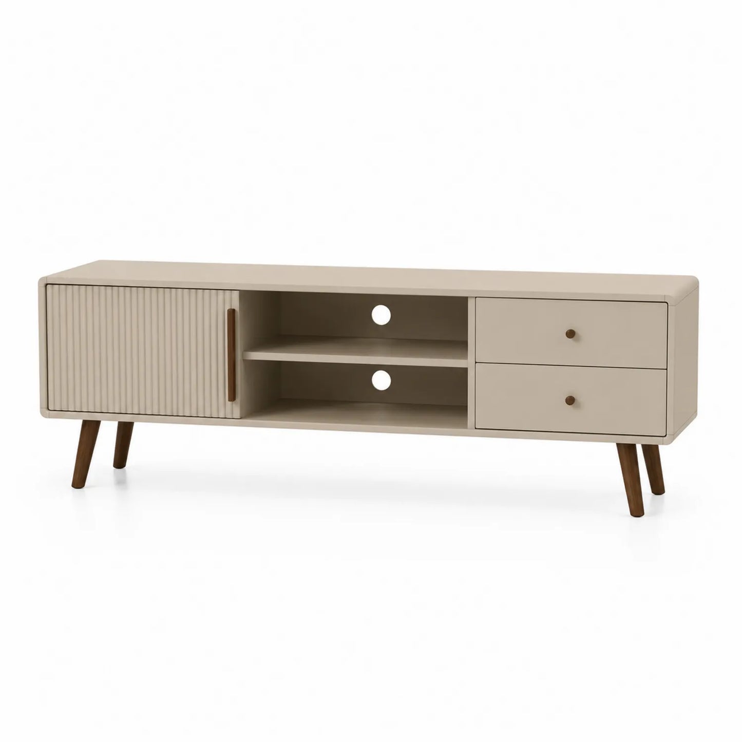 TV-Schrank MDF und Massivholz Beige 150x40x50 cm