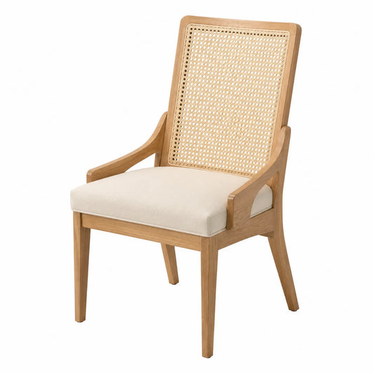 Esszimmerstuhl Eiche Rattan Beige