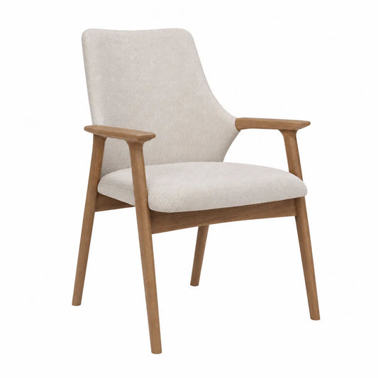 Esszimmerstuhl Eichenholz Stoffbezug Beige