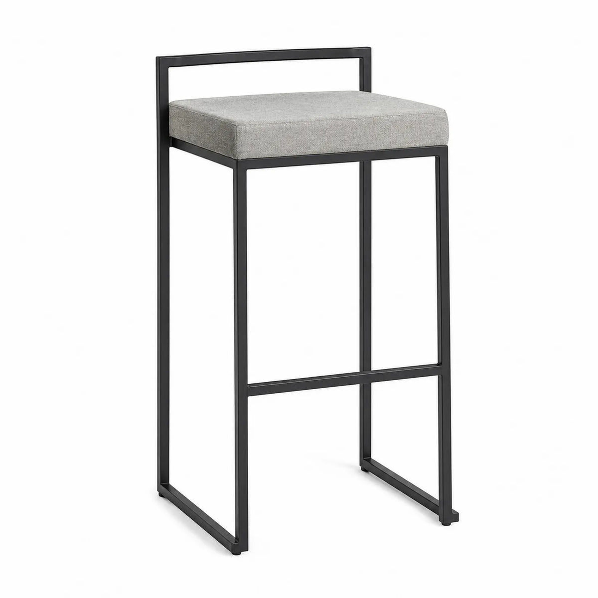 Metall Barhocker Grau mit Polster 76cm