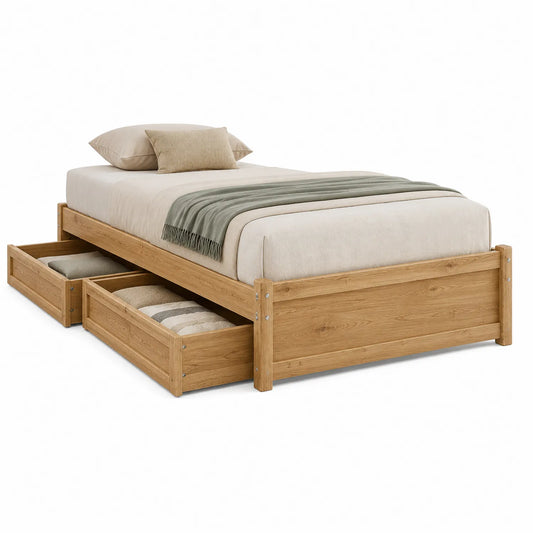 Holzbett mit 2 Schubladen 200x100 cm