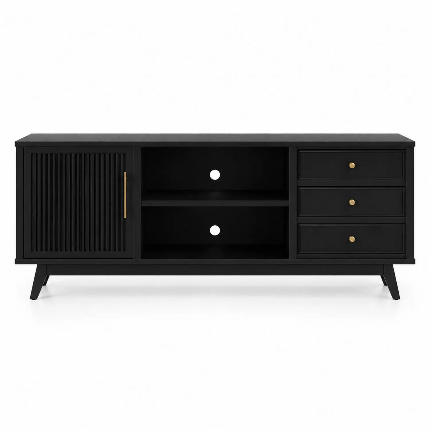 TV-Schrank Holz Schwarz 180 cm