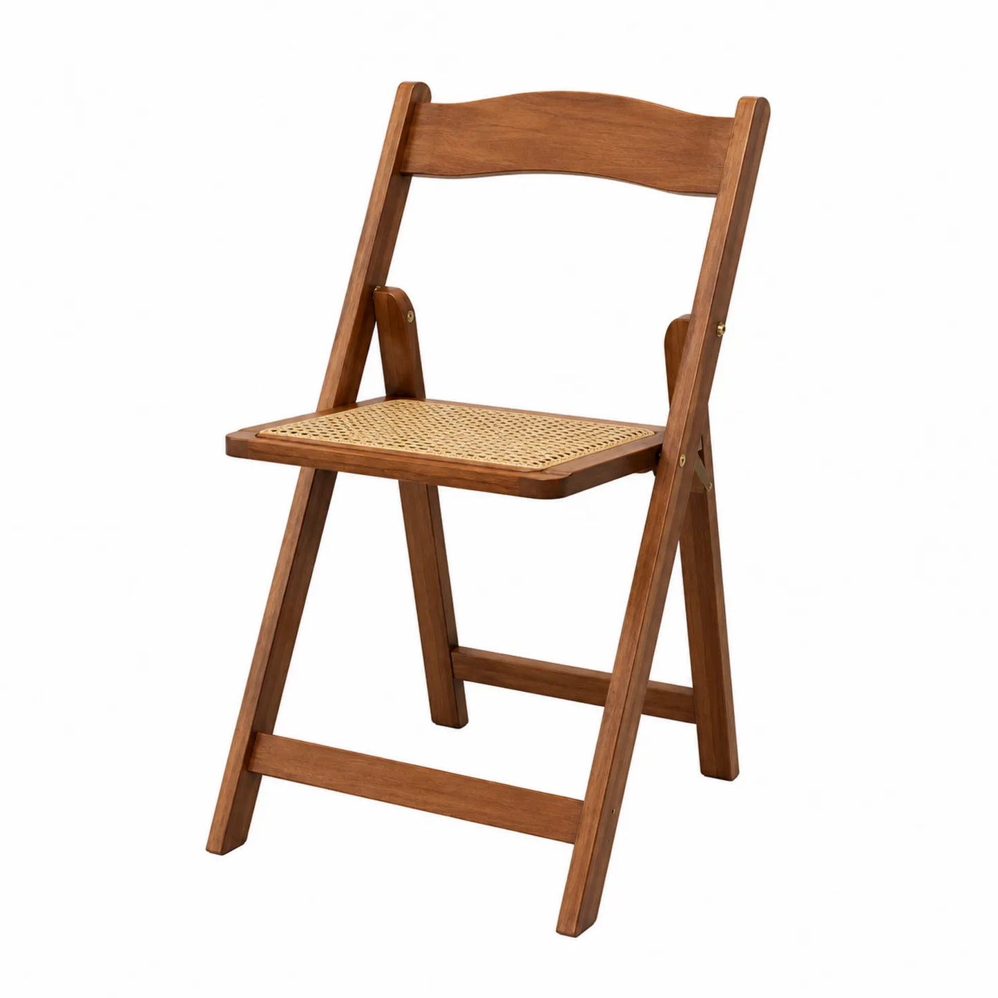 Klappstuhl aus Holz und Rattan Braun