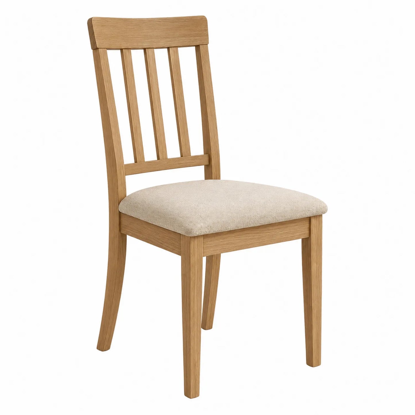 Esszimmerstuhl Eiche mit Leinenpolster Beige